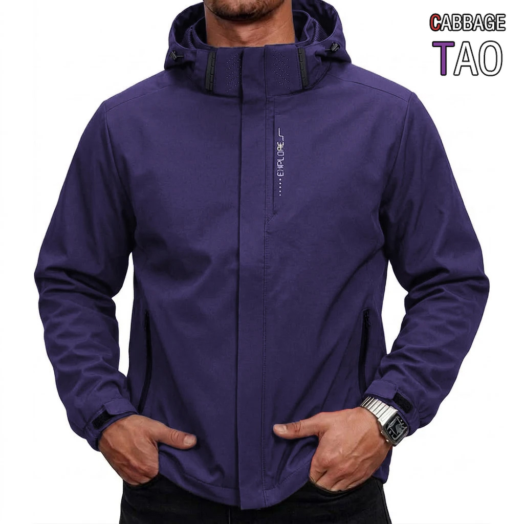 Outdoor Adventure Hat - Męska wodoodporna taktyczna kurtka wiatrówka z