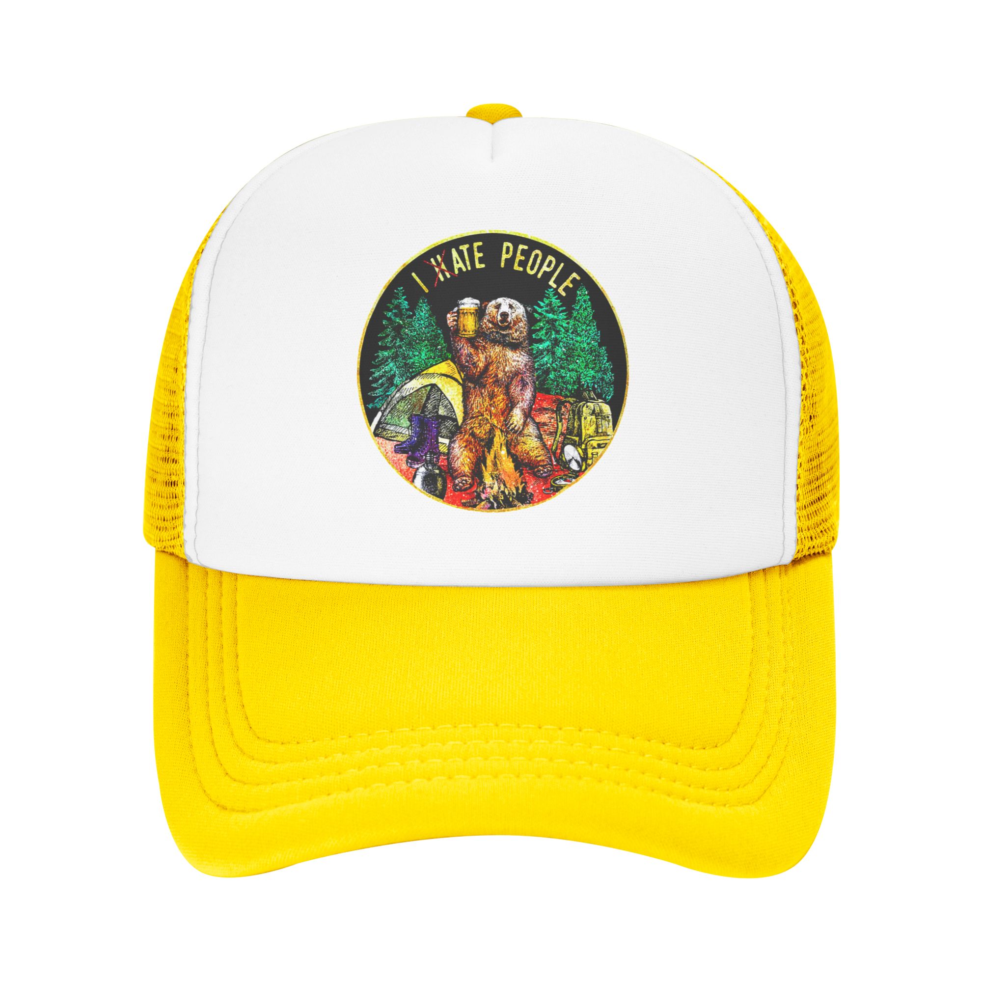 Outdoor Adventure Hat - Nienawidzę Ludzi Czapka z Daszkiem Niedźwiedź
